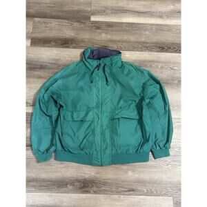 Vintage Yukon Trail Hooded Windbreaker Jacket Winter Outdoors Retro - Men’s XL